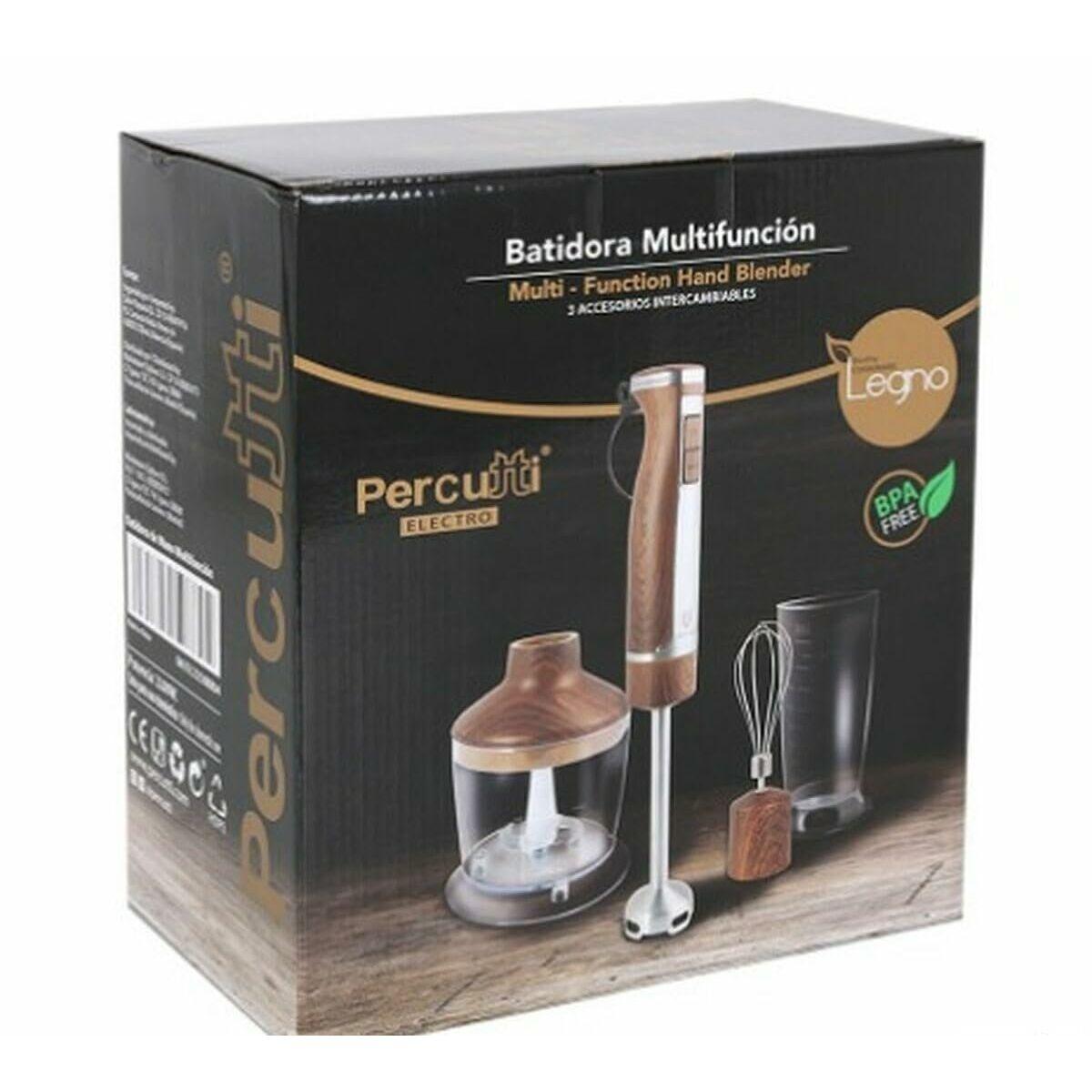 Mixeur Manuel Multifonction avec Accessoires Percutti Legno Noir 1100 W
