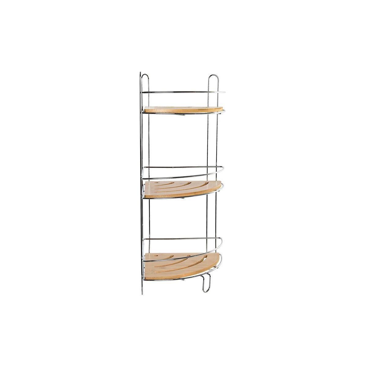 Etagère de salle de bains DKD Home Decor Bambou Aluminium Chrome métallique inoxydable Nat