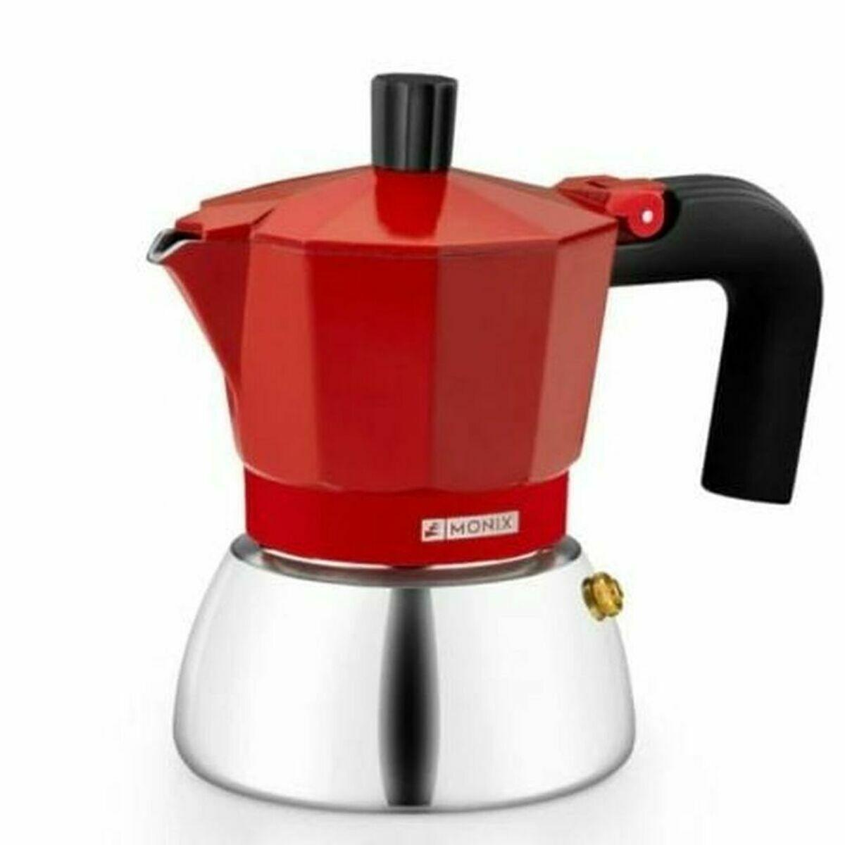 Cafetière Italienne Monix INOX RED 6T Rouge 6 Tasses